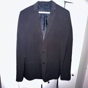 ASOS BLACK BLAZER W/ STUDDED COLLAR - M/L